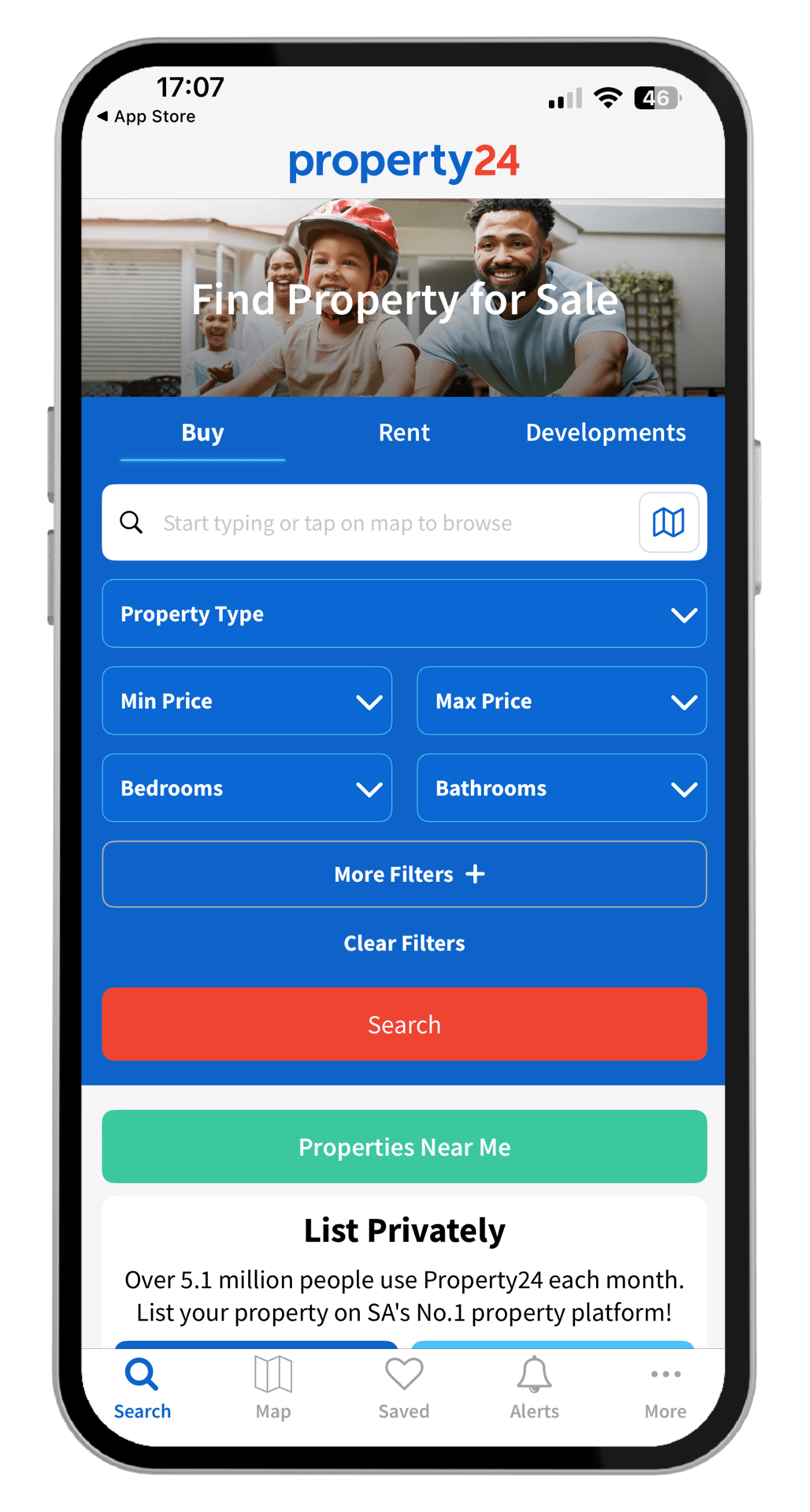 Phone with Property App Showing